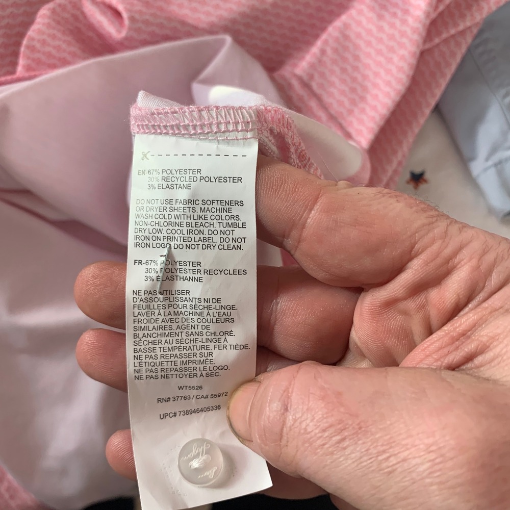 Ben Hogan Performance Pink Geometric Print Short Sleeve Golf Polo Shirt Mens 3XL - Picture 6 of 8